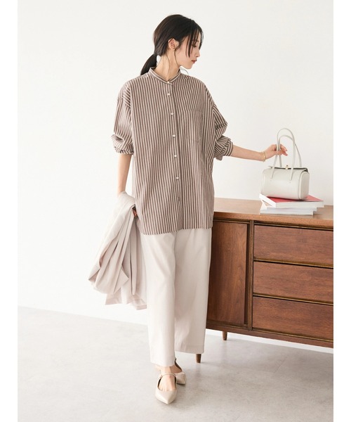 CRAFT STANDARD BOUTIQUE（クラフトスタンダードブティック）の「【追加7】バンドカラーシャツ（シャツ/ブラウス・レディース・グレー系その他2/オレンジ/ブラウン系その他4/ネイビー系2/ブルー/オフホワイト・S/L/M）」の20枚目の写真