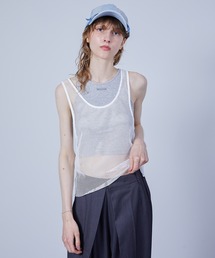 メッシュトップス」に該当するレディースのタンクトップ