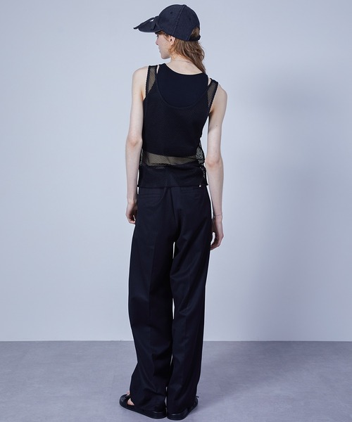 タンクトップ付きメッシュのカットソー TOSHIO GOMA インナータンクトップ付き メッシュカットソー L