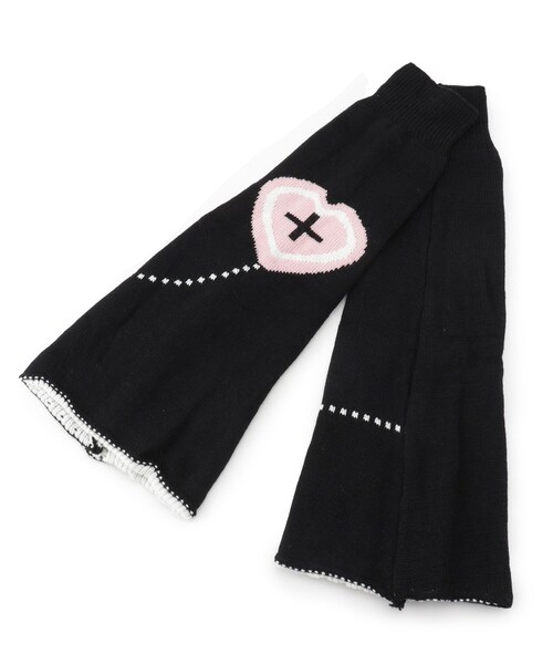 DOLL KISS(ドールキス)の「ハートクロスレッグカバー(レッグウォーマー・レディース・ピンク系/ホワイト/ブラック・99)」の2枚目の写真