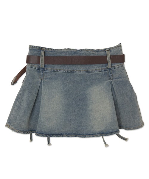 dispark（ディスパーク）の「DISPARK/ポケットリボンヴィンテージミニスカパン（デニムスカート・レディース・ブルー系1・FREE）」の10枚目の写真
