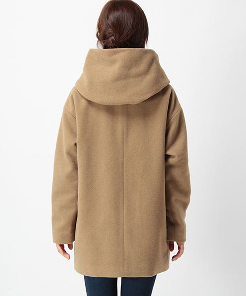 ikka(イッカ)の「ウールハーフフーテッドコート(ピーコート・レディース・グレー/オリーブ/ブラック/ベージュ・MEDIUM/LARGE)」の7枚目の写真