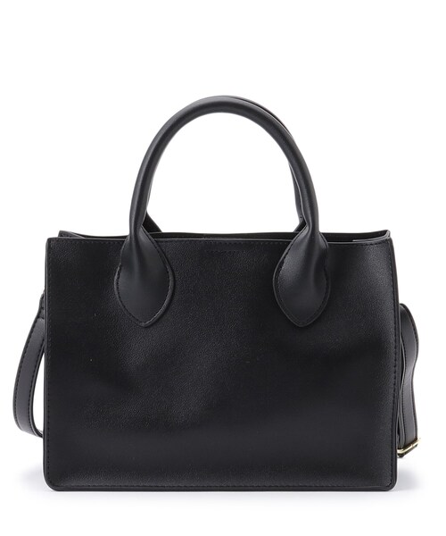 SHOO・LA・RUE（シューラルー）の「◆【2WAY】きれいめコーデに 一枚革風スクエアトートバッグ（トートバッグ・レディース・シルバー/ブラック/ベージュ系4・00）」の2枚目の写真