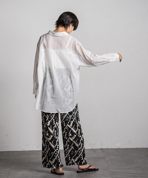 MAYSON GREY(メイソングレイ)の「(WEB)オリエンタル柄クリスタルプリーツパンツ≪手洗い可能≫(その他パンツ・レディース・ホワイト系その他/ダークネイビー/ブラック系その他/ブラウン系その他・M)」の10枚目の写真
