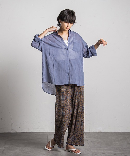 MAYSON GREY(メイソングレイ)の「(WEB)オリエンタル柄クリスタルプリーツパンツ≪手洗い可能≫(その他パンツ・レディース・ホワイト系その他/ダークネイビー/ブラック系その他/ブラウン系その他・M)」の18枚目の写真