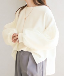 Social GIRL | ダンボール オーガンジー ボリューム袖 トップス スウェット トレーナー(スウェット)