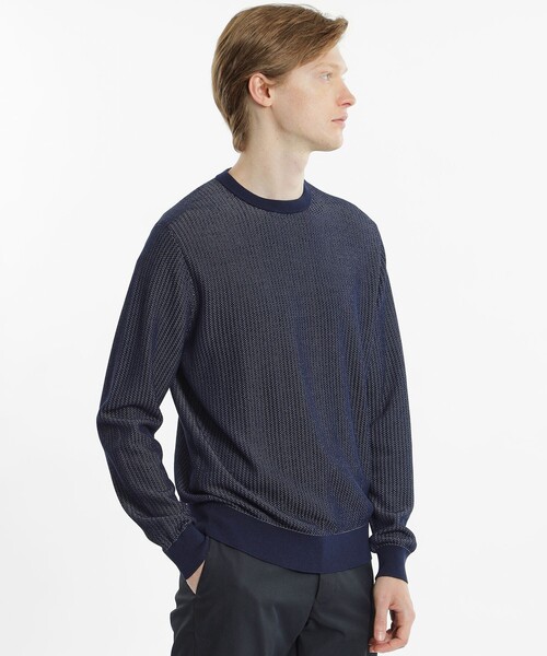 MACKINTOSH PHILOSOPHY（ﾏｯｷﾝﾄｯｼｭ ﾌｨﾛｿﾌｨｰ）の「14Gメランジフラッフィー クルーネックプルオーバー（ニット/セーター・メンズ・ネイビー/ホワイト/ブルー系その他7・38/40）」の3枚目の写真