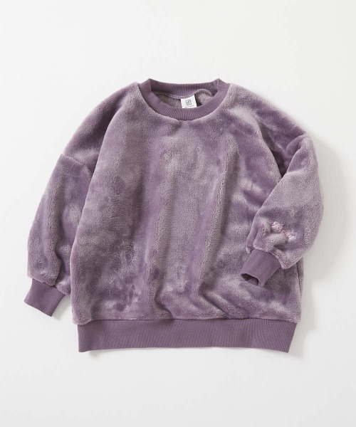 devirock(デビロック)の「袖刺繍 ファーフリース トレーナー(スウェット・キッズ・パープル系5/グリーン系1/グレー系/ダークネイビー・100cm/110cm/120cm/130cm/140cm/150cm/160cm)」の8枚目の写真