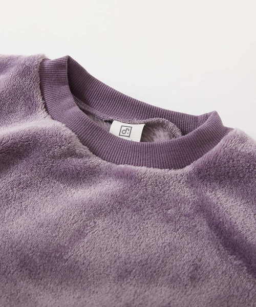 devirock(デビロック)の「袖刺繍 ファーフリース トレーナー(スウェット・キッズ・パープル系5/グリーン系1/グレー系/ダークネイビー・100cm/110cm/120cm/130cm/140cm/150cm/160cm)」の10枚目の写真