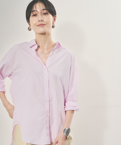 Elura(エルーラ)の「名品!しわになりにくい アイロンいらずレギュラーシャツ/133659(シャツ/ブラウス・レディース・ホワイト/ブラック系その他/ブルー/ライトブルー/ライトピンク/ブルー系その他2/ネイビー・LARGE/MEDIUM/SMALL)」の7枚目の写真