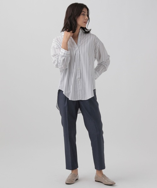 Elura(エルーラ)の「名品!しわになりにくい アイロンいらずレギュラーシャツ/133659(シャツ/ブラウス・レディース・ホワイト/ブラック系その他/ブルー/ライトブルー/ライトピンク/ブルー系その他2/ネイビー・LARGE/MEDIUM/SMALL)」の12枚目の写真