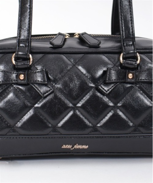 axes femme（アクシーズファム）の「ヨコ型キルトボストンバッグ（ボストンバッグ・レディース・ホワイト/ブラック・FREE）」の9枚目の写真