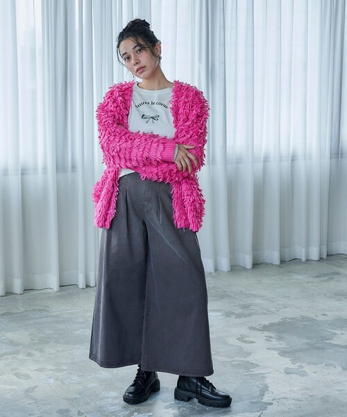 あけちゃん24　プリーツプリーズ　ロングカーディガン　ピンク あけちゃん24 プリーツプリーズ ロングカーディガン ピンク イッセイ