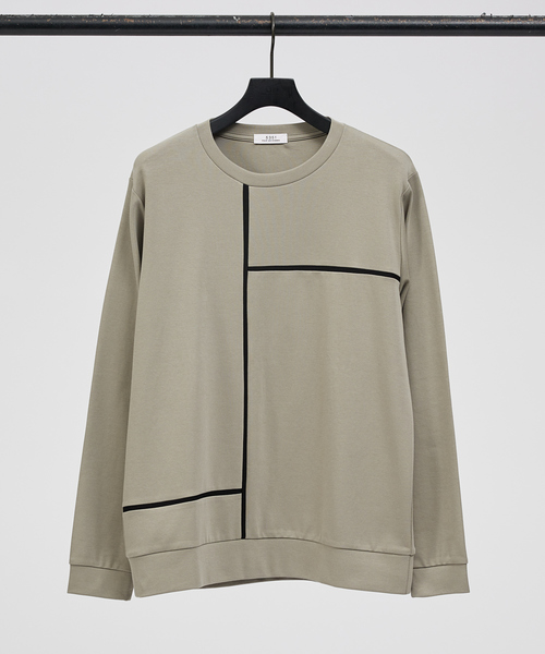 5351 POUR LES HOMMES（ゴーサンゴーイチプールオム）の「コンポジションライン 長袖Tシャツ（Tシャツ/カットソー・メンズ・グレイッシュベージュ/ブラック/ホワイト/チャコールグレー・44/46/48/50）」の4枚目の写真