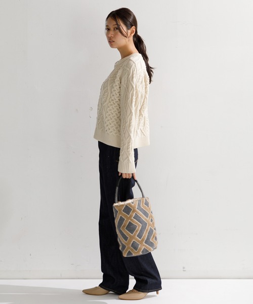 beej（ビージ）の「beej Busket bag-showa（ハンドバッグ・レディース・ブラウン/グレー・FREE）」の6枚目の写真