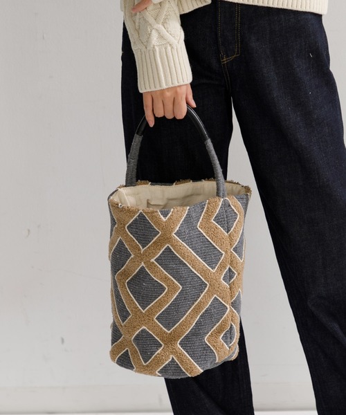 beej（ビージ）の「beej Busket bag-showa（ハンドバッグ・レディース・ブラウン/グレー・FREE）」の4枚目の写真