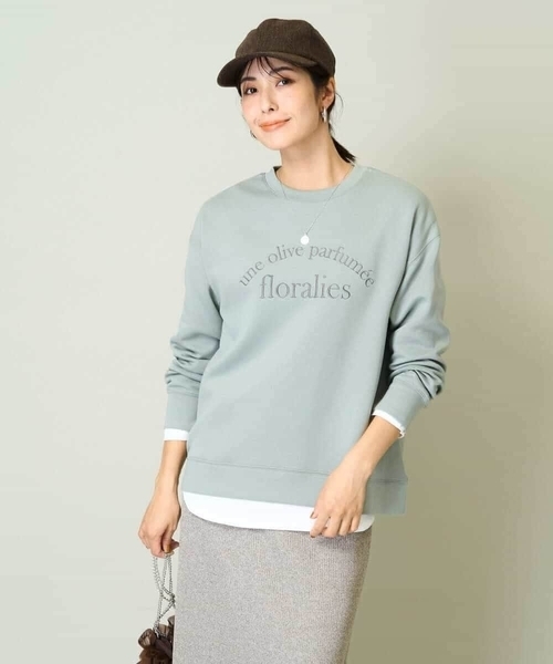 a.v.v(アーヴェヴェ)の「大人のロゴ刺繍ダンボールスウェット(スウェット・レディース・ライトピンク/グレー系その他/グレー/ミント・34/36/38/40/42)」の12枚目の写真