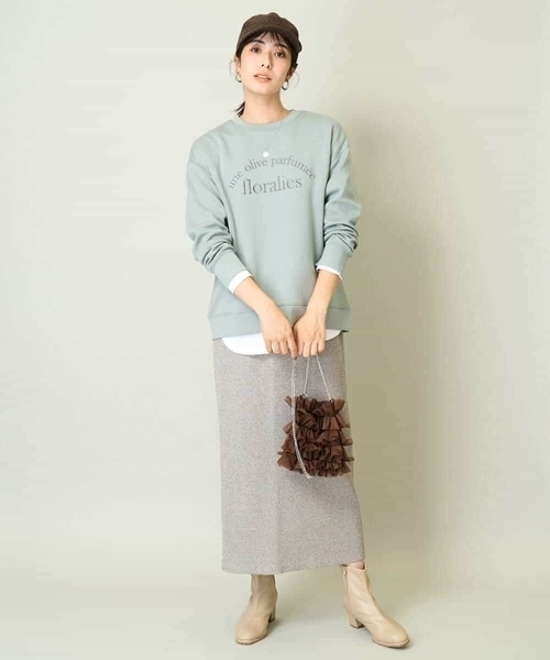 a.v.v(アーヴェヴェ)の「大人のロゴ刺繍ダンボールスウェット(スウェット・レディース・ライトピンク/グレー系その他/グレー/ミント・34/36/38/40/42)」の14枚目の写真