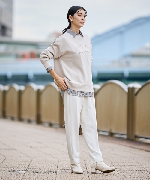 a.v.v(アーヴェヴェ)の「大人のロゴ刺繍ダンボールスウェット(スウェット・レディース・ライトピンク/グレー系その他/グレー/ミント・34/36/38/40/42)」の21枚目の写真