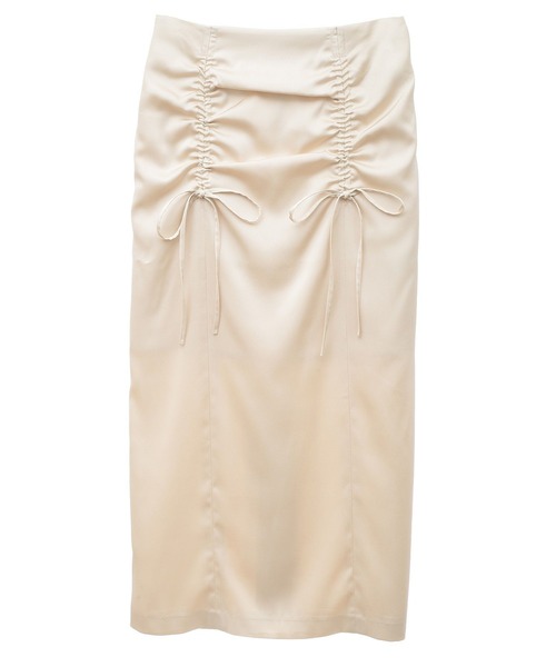earth music&ecology(アースミュージックアンドエコロジー)の「フロントドロストリボンナロースカート(スカート・レディース・モカ/ミント/ライトベージュ・S/M)」の1枚目の写真