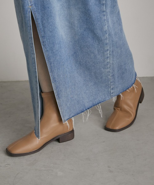 Aunt Marie's(アントマリーズ)の「アシメサロン付きスリットデニムロングスカート(デニムスカート・レディース・ブルー・FREE/S)」の17枚目の写真