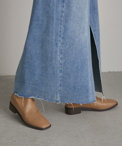 Aunt Marie's(アントマリーズ)の「アシメサロン付きスリットデニムロングスカート(デニムスカート・レディース・ブルー・FREE/S)」の18枚目の写真