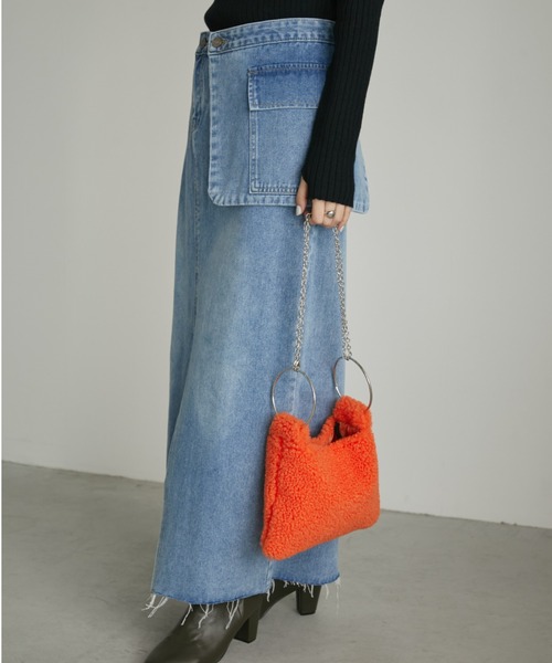 Aunt Marie's(アントマリーズ)の「アシメサロン付きスリットデニムロングスカート(デニムスカート・レディース・ブルー・FREE/S)」の16枚目の写真