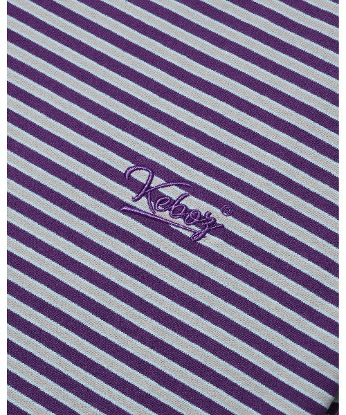 KEBOZ（ケボズ）の「BORDER L/S TEE（Tシャツ/カットソー・メンズ・パープル/カーキ/ブラック・M/L/XL/2XL）」の6枚目の写真