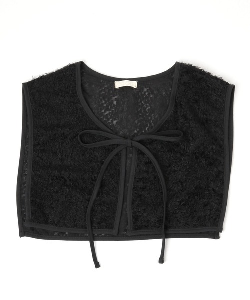 studio CLIP（スタディオクリップ）の「ふわふわケープ付け襟（付け襟・レディース・ベージュ/ブラック・FREE）」の2枚目の写真