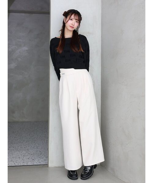 EATME（イートミー）の「ロゴジャガードニット（ニット/セーター・レディース・ブラック/オフホワイト/レッド・FREE）」の11枚目の写真