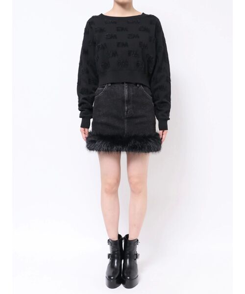 EATME（イートミー）の「ロゴジャガードニット（ニット/セーター・レディース・ブラック/オフホワイト/レッド・FREE）」の21枚目の写真