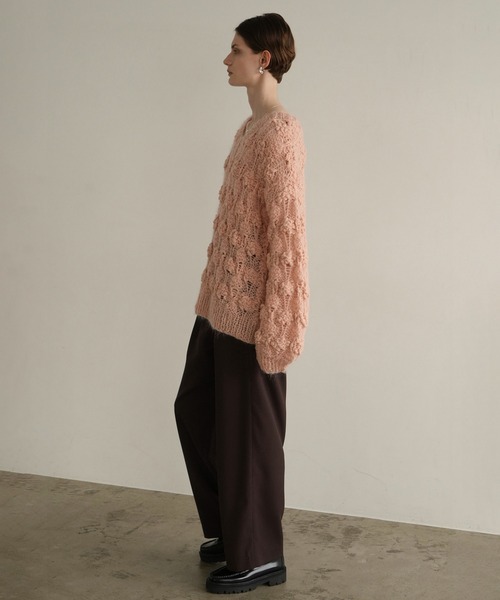 セール】BUMPY OVER V NECK KNIT TOPS（ニット/セーター