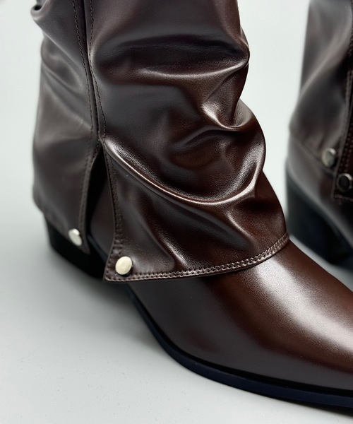 ANOTHER S（アナザーエス）の「ポインテッドトゥチューブブーツ（ブーツ・レディース・ブラック/ブラウン・37/38/39）」の4枚目の写真