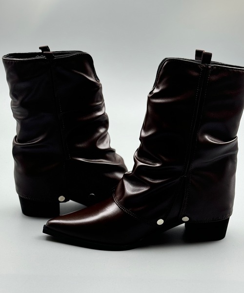 ANOTHER S（アナザーエス）の「ポインテッドトゥチューブブーツ（ブーツ・レディース・ブラック/ブラウン・37/38/39）」の10枚目の写真