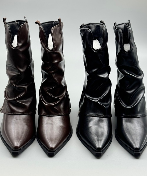 ANOTHER S（アナザーエス）の「ポインテッドトゥチューブブーツ（ブーツ・レディース・ブラック/ブラウン・37/38/39）」の14枚目の写真