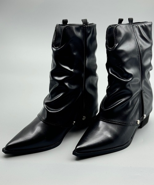 ANOTHER S（アナザーエス）の「ポインテッドトゥチューブブーツ（ブーツ・レディース・ブラック/ブラウン・37/38/39）」の19枚目の写真