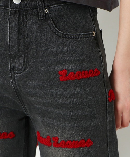 GORGE(ゴージ)の「《ロゴサガラ刺繍×ストレート》レディース デニムパンツ ワイド ハイウエスト 春夏秋冬(デニムパンツ・レディース・ブラック/ブルー・S/M)」の9枚目の写真