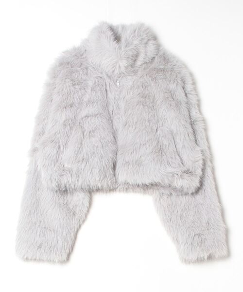 ショート丈ダブルジップファージャケット Per sist ence（パーシエンス）の「フェイクファーショート丈