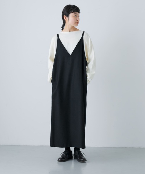 【新品・未試着品】かぐれ　『2WAY仕様』 ウールVネックワンピース かぐれ（カグレ）の「『2WAY仕様』 ウールVネックワンピース