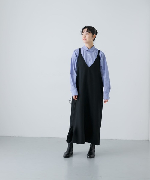 【新品・未試着品】かぐれ　『2WAY仕様』 ウールVネックワンピース かぐれ（カグレ）の「『2WAY仕様』 ウールVネックワンピース