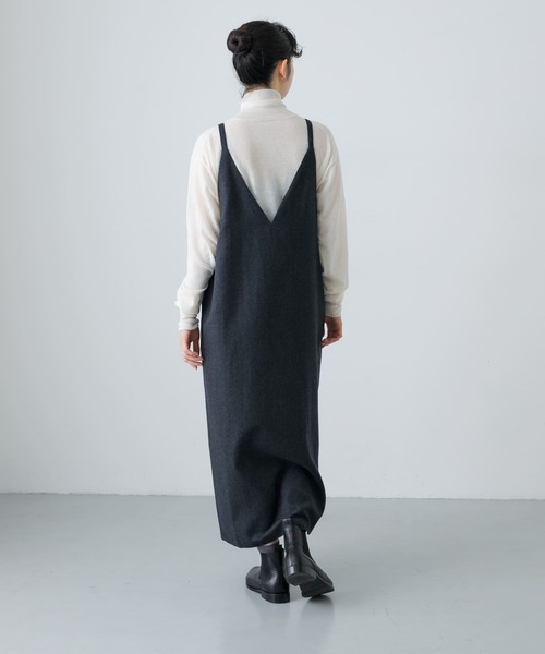 Vネックワンピース エリカカヴァリーニ セミ クチュール グレー V NECK ONEPIECE gray – 1818