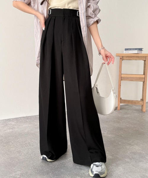 classicalelf（クラシカルエルフ）の「上品なシルエットの優秀パンツ♪サイドベルトハイウエスト2タックワイドパンツ（その他パンツ・レディース・ベージュ/アイボリー/ブラック・X-LARGE/SMALL/MEDIUM/LARGE）」の13枚目の写真