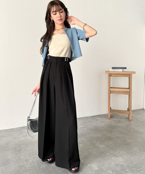 classicalelf（クラシカルエルフ）の「上品なシルエットの優秀パンツ♪サイドベルトハイウエスト2タックワイドパンツ（その他パンツ・レディース・ベージュ/アイボリー/ブラック・X-LARGE/SMALL/MEDIUM/LARGE）」の14枚目の写真