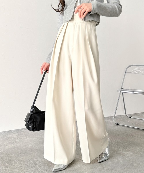 classicalelf（クラシカルエルフ）の「上品なシルエットの優秀パンツ♪サイドベルトハイウエスト2タックワイドパンツ（その他パンツ・レディース・ベージュ/アイボリー/ブラック・X-LARGE/SMALL/MEDIUM/LARGE）」の15枚目の写真