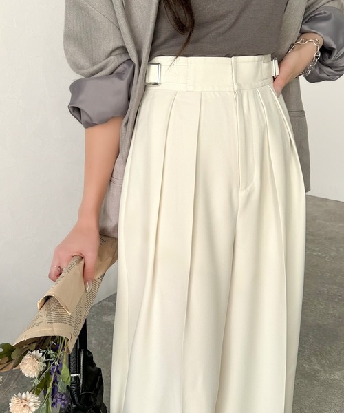classicalelf（クラシカルエルフ）の「上品なシルエットの優秀パンツ♪サイドベルトハイウエスト2タックワイドパンツ（その他パンツ・レディース・ベージュ/アイボリー/ブラック・X-LARGE/SMALL/MEDIUM/LARGE）」の17枚目の写真