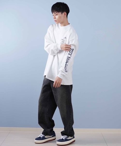 TOY　MACHINE（トイ　マシーン）の「【ムラサキスポーツ限定】TOY MACHINE/トイマシーン ロンT/長袖Tシャツ ビックシルエット バックプリント MTMPFLT3（Tシャツ/カットソー・メンズ・ブラック/ホワイト・XL/L/M）」の8枚目の写真