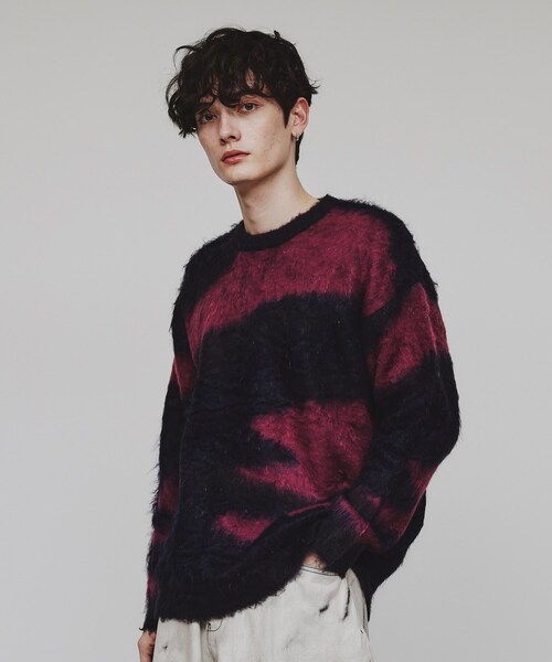 tk.TAKEO KIKUCHI（ティーケータケオキクチ）の「◆シャギーニットプルオーバー（ニット/セーター・メンズ・ブラック/ダークグリーン/オフホワイト/ブラック系/ダークグリーン系/ワイン系1・01/02/03）」の6枚目の写真