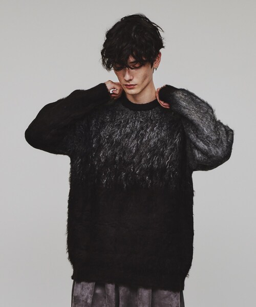 tk.TAKEO KIKUCHI（ティーケータケオキクチ）の「◆シャギーニットプルオーバー（ニット/セーター・メンズ・ブラック/ダークグリーン/オフホワイト/ブラック系/ダークグリーン系/ワイン系1・01/02/03）」の22枚目の写真