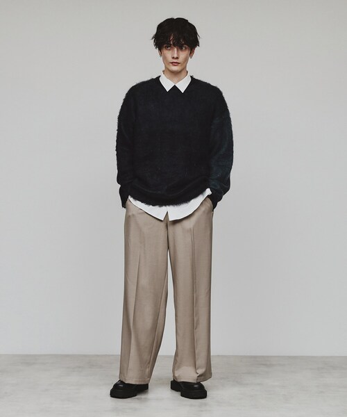 tk.TAKEO KIKUCHI（ティーケータケオキクチ）の「◆シャギーニットプルオーバー（ニット/セーター・メンズ・ブラック/ダークグリーン/オフホワイト/ブラック系/ダークグリーン系/ワイン系1・01/02/03）」の16枚目の写真