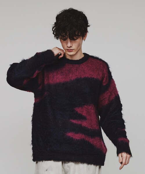 tk.TAKEO KIKUCHI（ティーケータケオキクチ）の「◆シャギーニットプルオーバー（ニット/セーター・メンズ・ブラック/ダークグリーン/オフホワイト/ブラック系/ダークグリーン系/ワイン系1・01/02/03）」の10枚目の写真